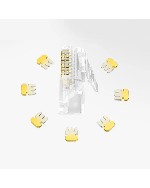 Ugreen 100x разъем соединительный конец RJ45 8P8C Cat 6 прозрачный (60558)