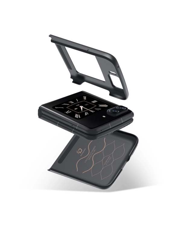Dux Ducis Fino case for Motorola Razr 2022 cover with silicone frame black