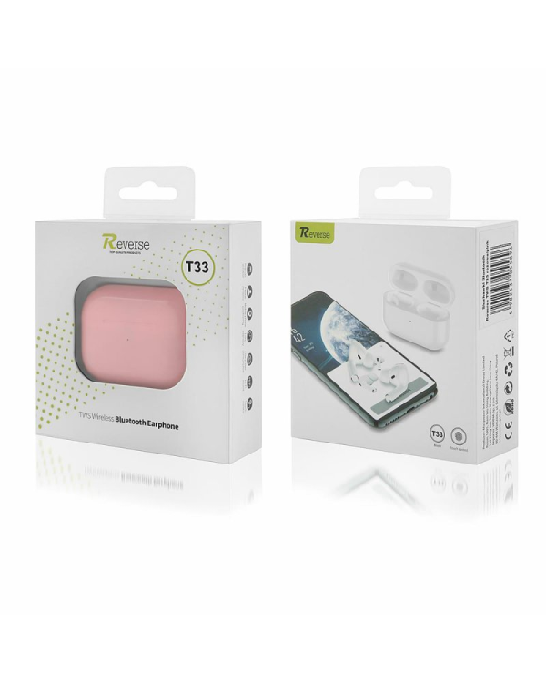 Reverse T33 Беспроводные наушники с микрофоном розовые