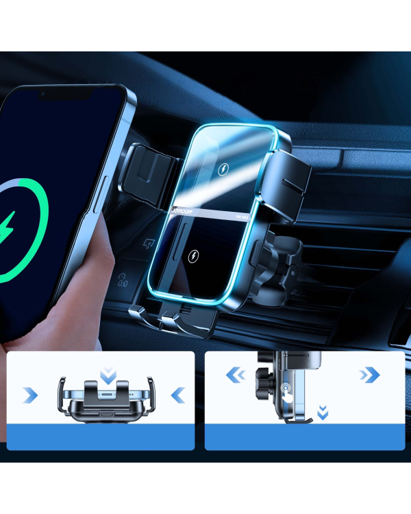 Joyroom JR-ZS246 Dual-Coil Wireless Car Charger Holder (Air Vent)-Black