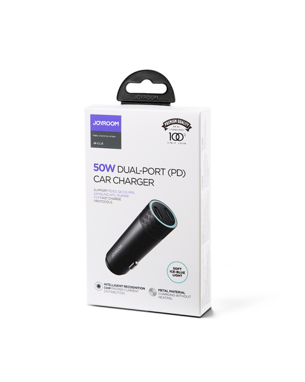 Joyroom car charger 2 x USB 50W with PD, QC, PPS gray (JR-CL13)