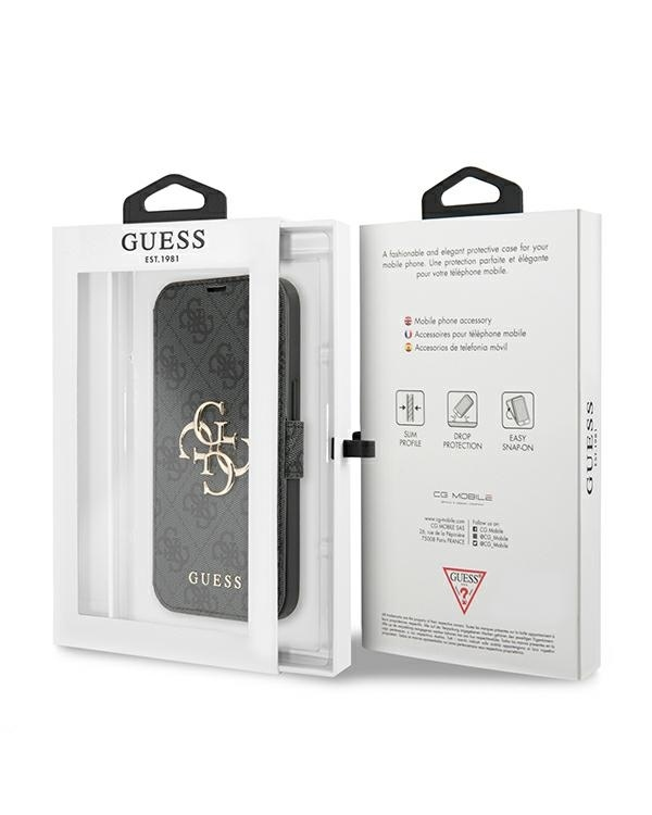 Guess GUBKP13L4GMGGR iPhone 13 Pro | 13 6,1" szary|grey book 4G Big Metal Logo