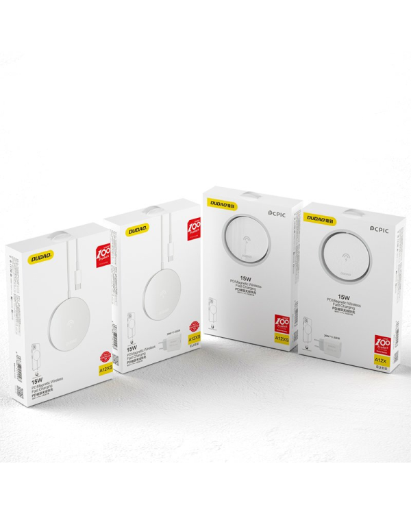 Dudao 15 W magnetic wireles Charger + 20 W wall charger included (MagSafe compatible) white (A12XS)