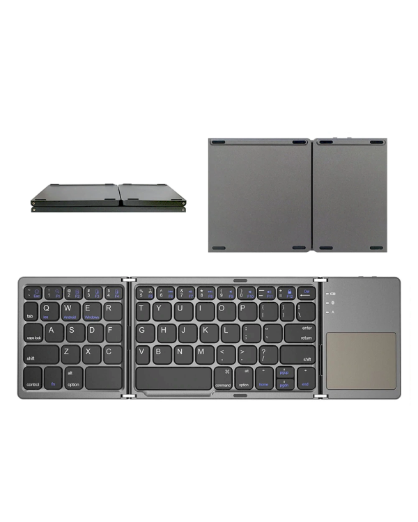 Беспроводная складная клавиатура Fusion для ПК / Android / iOS + тачпад черный