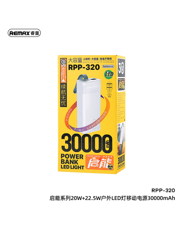 REMAX Power Bank 30000mAh RPP-320 Chinen - 2xUSB + Type C - PD 20W QC 22,5W blue