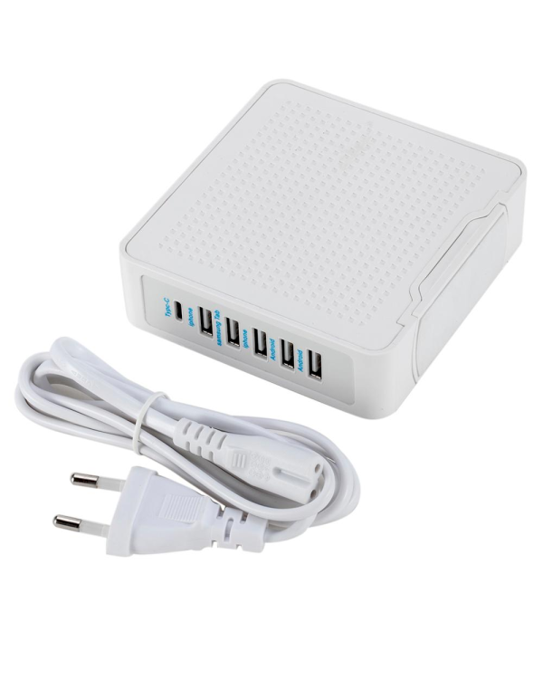 Зарядное устройство Goodbuy multi 5 x USB / USB-C / 65W / 10A белое