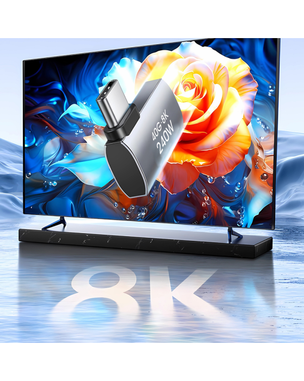 Wozinsky WPKB-01 USB-C - USB-C 40Gb|s 240W 8K OTG Side Angled Adapter - Серый