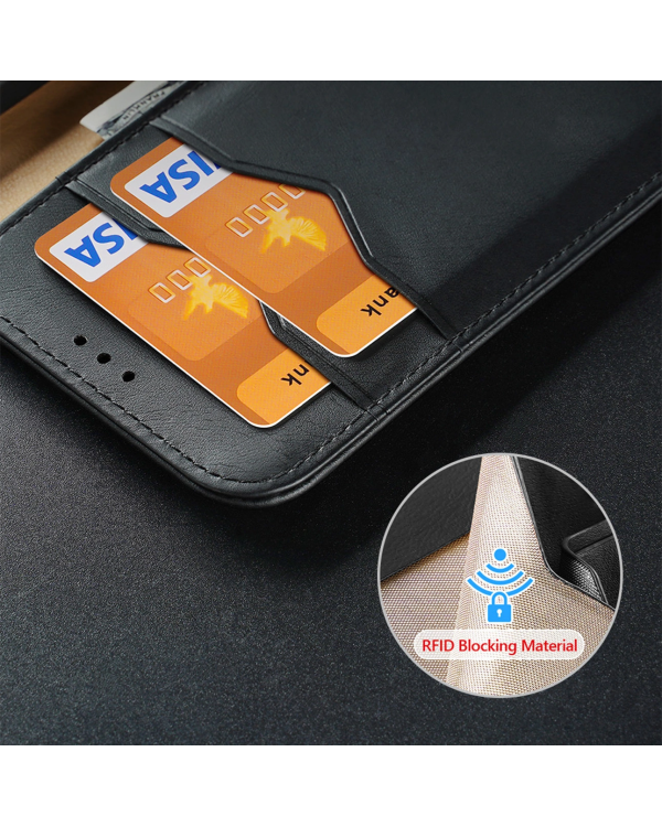 Dux Ducis Hivo case Samsung Galaxy S23+ flip cover wallet stand RFID blocking brown