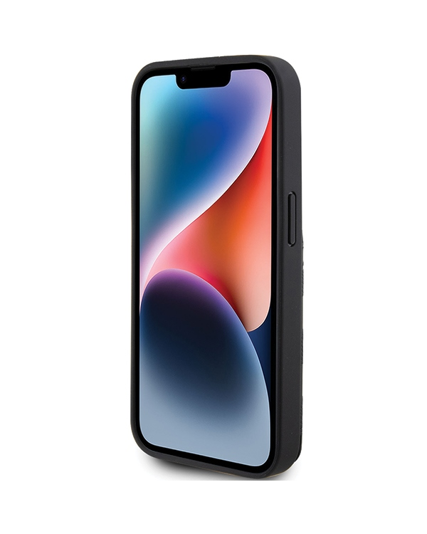 Karl Lagerfeld KLHCP15XSAKKNSCK iPhone 15 Pro Max 6.7" czarny|black hardcase Saffiano Cardslots and Stand Monogram Ikonik Patch