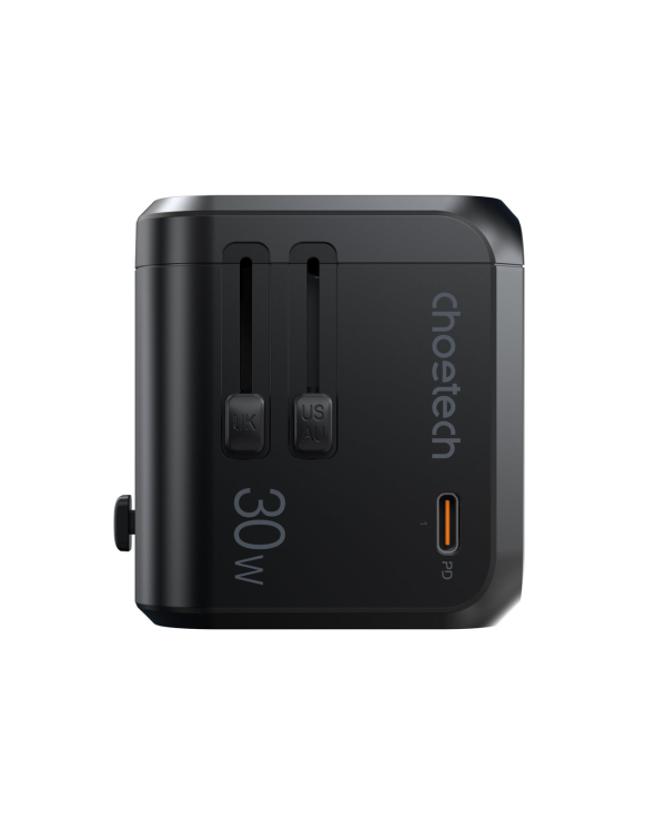 Choetech Fast Universal GaN USB Travel Charger Type C | 3 x USB-A 30W Power Delivery Black (PD5008-BK)
