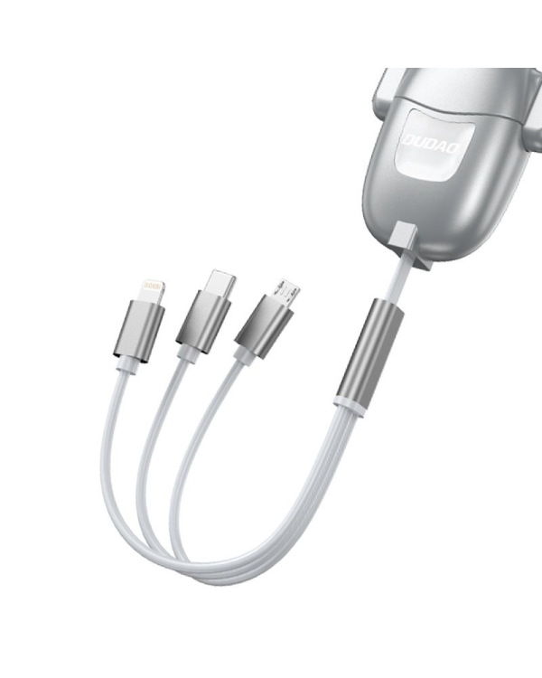 Dudao 3in1 USB cable - micro USB / Lightning / USB Type C 3 A 25 cm - 110 cm grey (L8Pro)