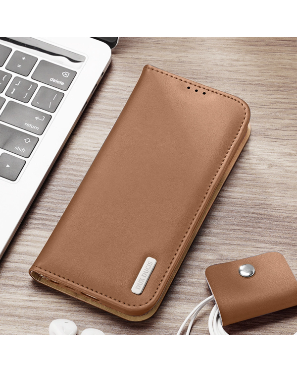 Dux Ducis Hivo case Samsung Galaxy S23+ flip cover wallet stand RFID blocking brown