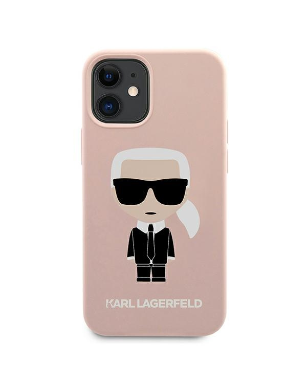 Karl Lagerfeld KLHCP12SSLFKPI iPhone 12 mini 5,4" hardcase jasnoróżowy|light pink Silicone Iconic