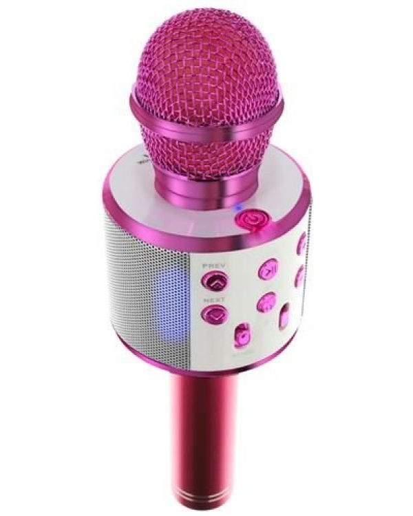 Goodbuy микрофон для караоке со встроенным динамиком bluetooth / 3 Вт / aux / голосовой модулятор / USB / Micro SD розовый