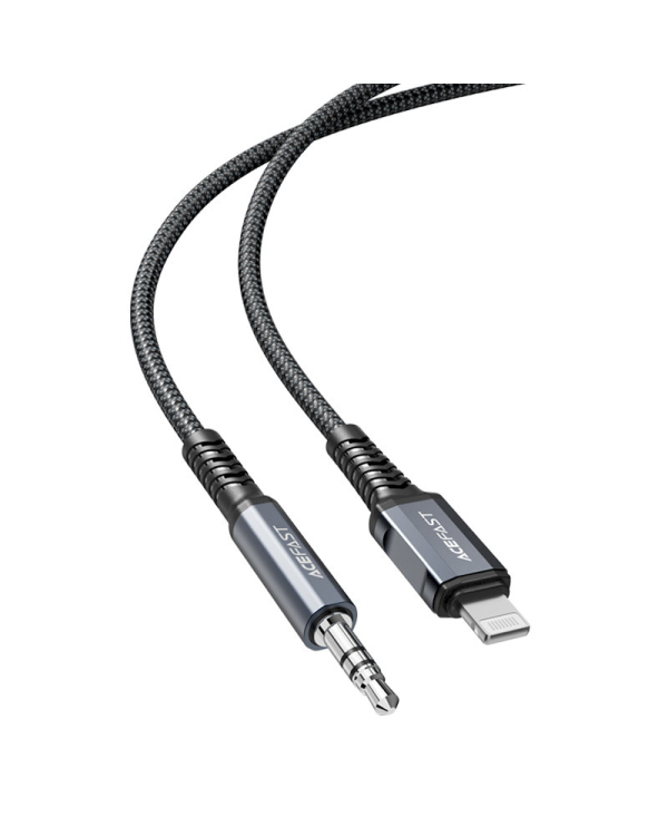 Acefast audio cable MFI Lightning - 3.5mm mini jack (male) 1.2m, AUX gray (C1-06 deep space gray)