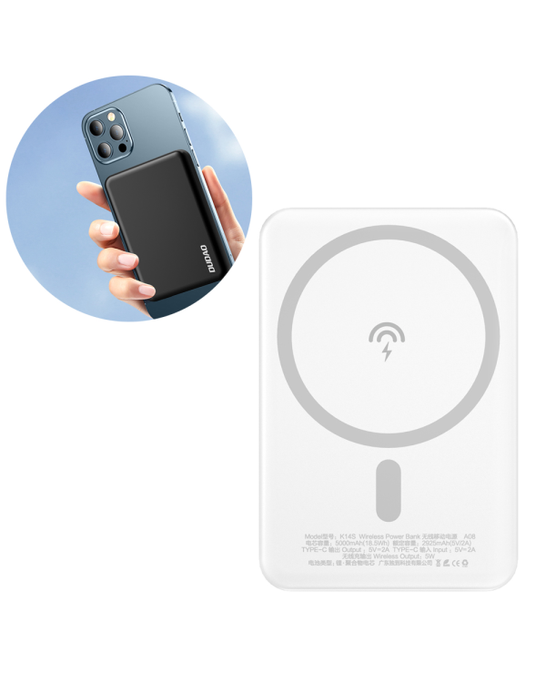 Dudao wireless magsafe power bank 5000mAh black (K14S)