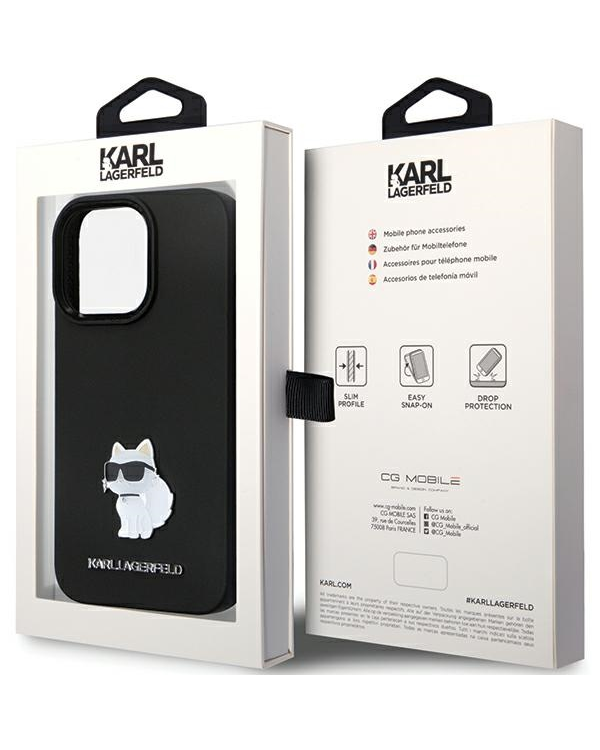 Karl Lagerfeld KLHCP13LSMHCNPK iPhone 13 Pro | 13 6.1" czarny|black hardcase Silicone C Metal Pin