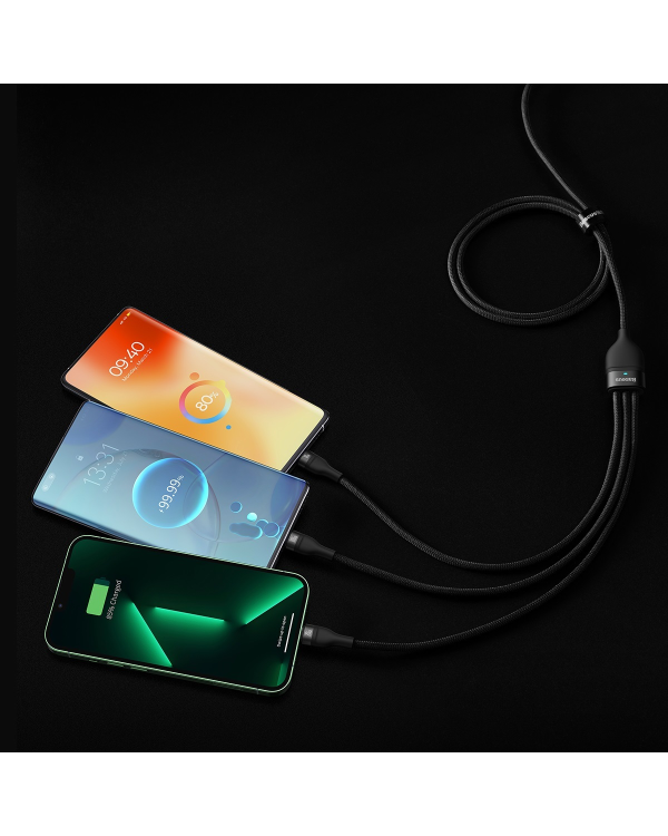 Baseus Flash Series II USB Type C | USB Type A cable - USB Type C | Lightning | micro USB 100 W 1.5 m black (CASS030201)