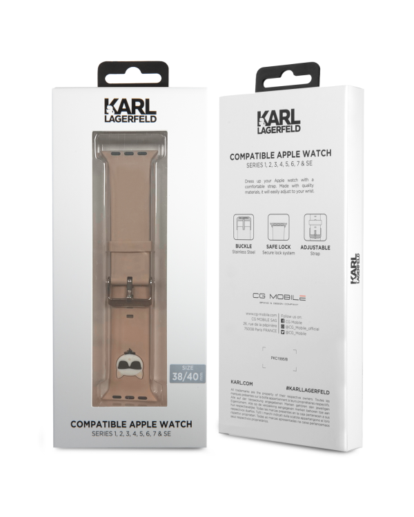 Karl Lagerfeld Choupette Head ремешок для часов for Apple Watch 38mm / 40mm / 41mm розовый