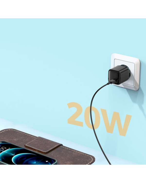 Joyroom быстрое настенное зарядное устройство USB Type C 20W Power Delivery Quick Charge 3.0 AFC черный (L-P202)