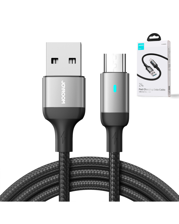 Joyroom USB кабель - micro USB 2.4A для быстрой зарядки и передачи данных 1.2 м черный (S-UM018A10)