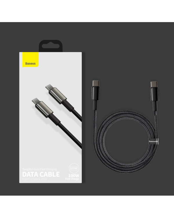 Кабель Baseus Tungsten Gold Type-C - Type-C | 100 Вт | 2 м | черный