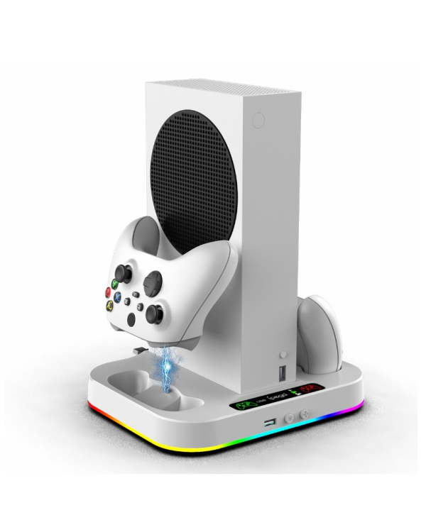 iPega XBS012S Multifunctional Charging and Cooling RGB Stand for Xbox Series S + 2pcs Batteries (Damaged Package)
