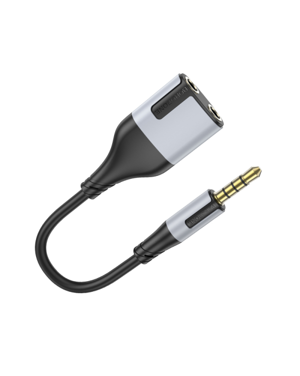 Borofone Cable BL19 Creator 2 in 1 - jack 3,5mm male to 2xjack 3,5mm female - 15 cm black