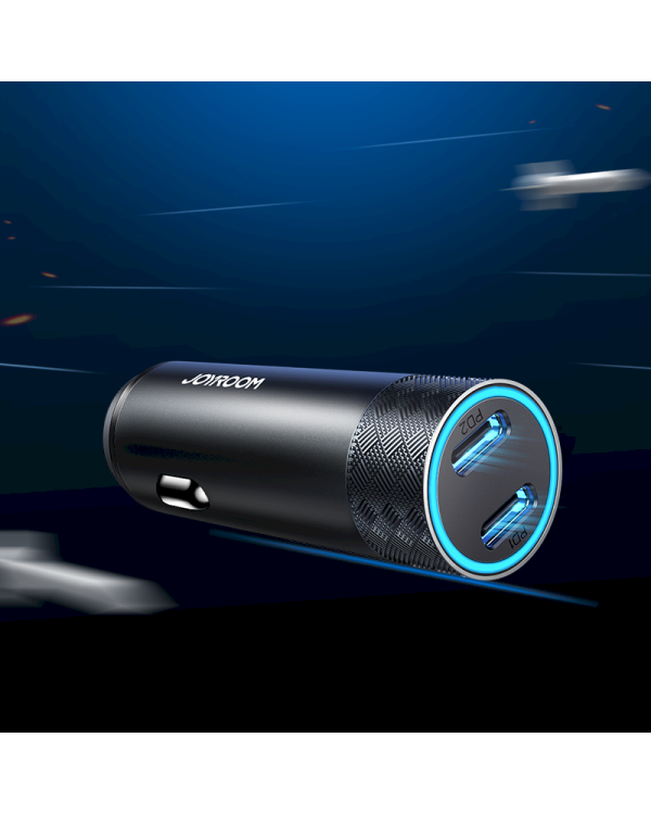 Joyroom car charger 2 x USB 50W with PD, QC, PPS gray (JR-CL13)