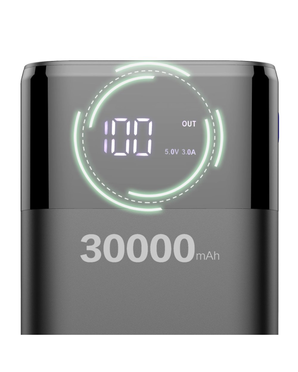 Dudao power bank 4x USB 30000mAh with LCD 4A white (K8Max white)