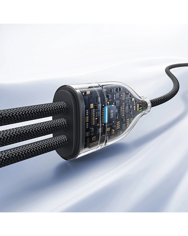 Baseus Flash Series 3 3in1 cable 100W USB-C - USB-C+USB-C+ Lightning 1.5m + 3 x 0.25 m - black