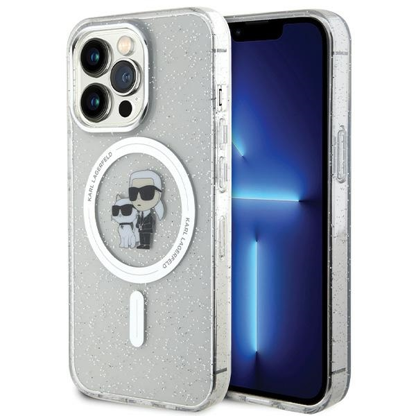 Karl Lagerfeld KLHMP13LHGKCNOT iPhone 13 Pro | 13 6.1" transparent hardcase Karl&Choupette Glitter MagSafe