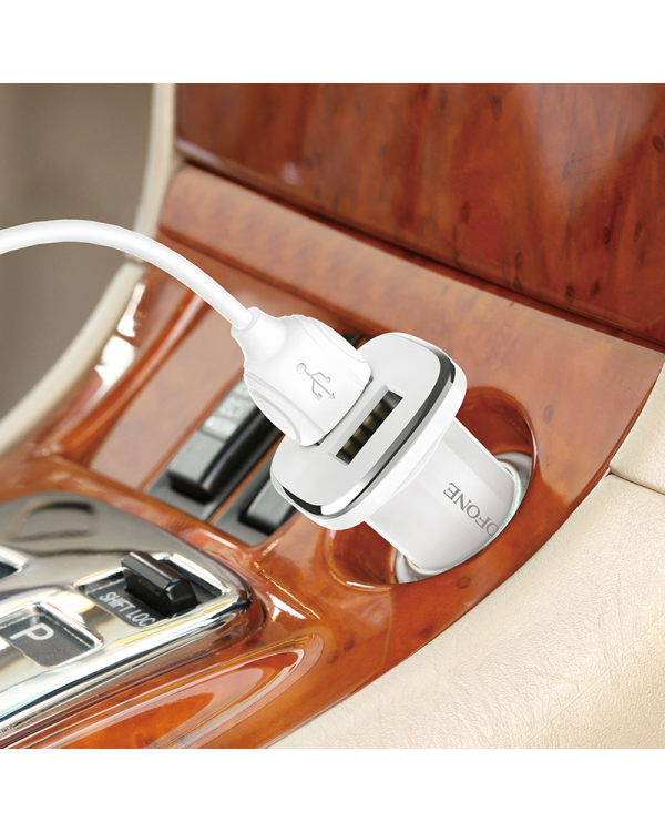 Borofone Car charger BZ12 Lasting Power - 2xUSB - 2,4A white