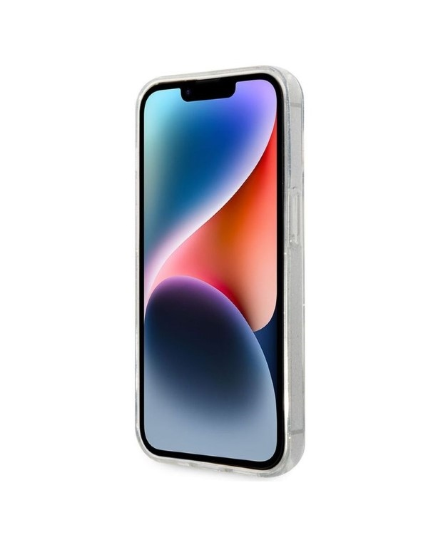 Karl Lagerfeld IML Glitter Karl and Choupette NFT Case for iPhone 14 Pro Transparent