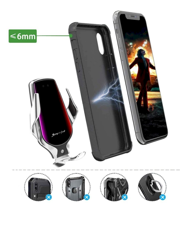 Fusion QI-330 универсальный держатель с беспроводной зарядкой (10W) золотой