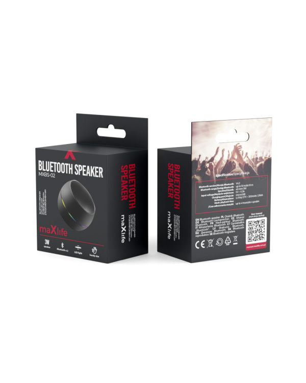 Maxlife Bluetooth speaker MXBS-02 3W with led light black