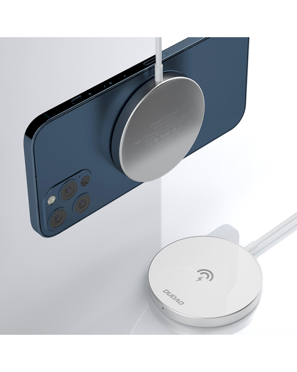 Dudao 15 W magnetic wireles Charger + 20 W wall charger included (MagSafe compatible) white (A12XS)