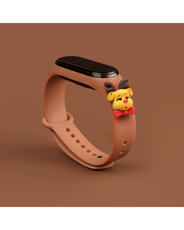 Fusion Xmas Stag ремешок для часов Xiaomi Mi Band 3 / 4 коричневый