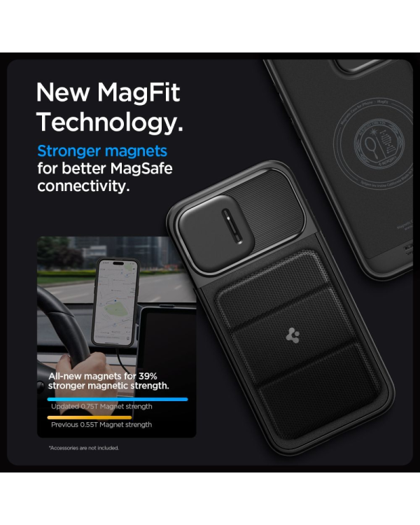 SPIGEN OPTIK ARMOR MAGSAFE IPHONE 15 PRO ЧЕРНЫЙ