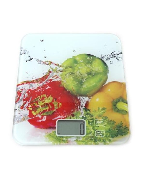 Omega OBSKW Кухонные весы (18,3 x 22,4cm) изготовленные из Закаленного стекла 4mm LCD (макс. 8кг.)