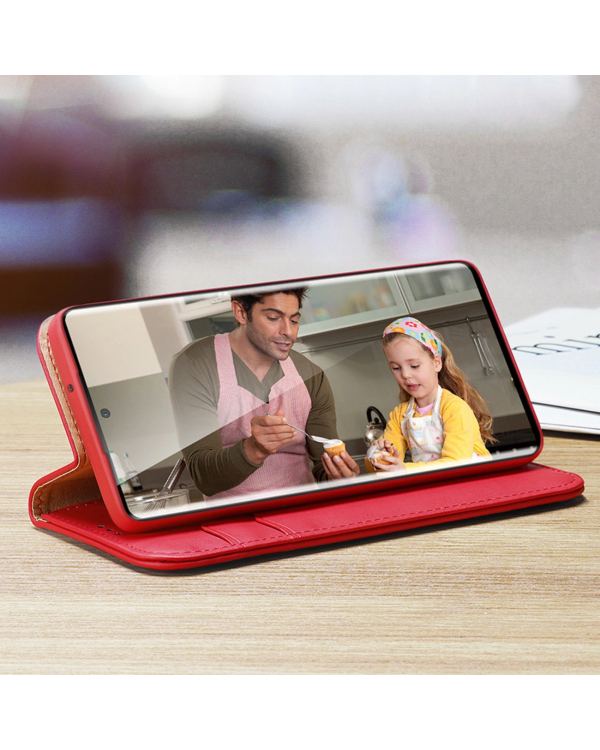 Dux Ducis Hivo case Samsung Galaxy S23+ flip cover wallet stand RFID blocking brown