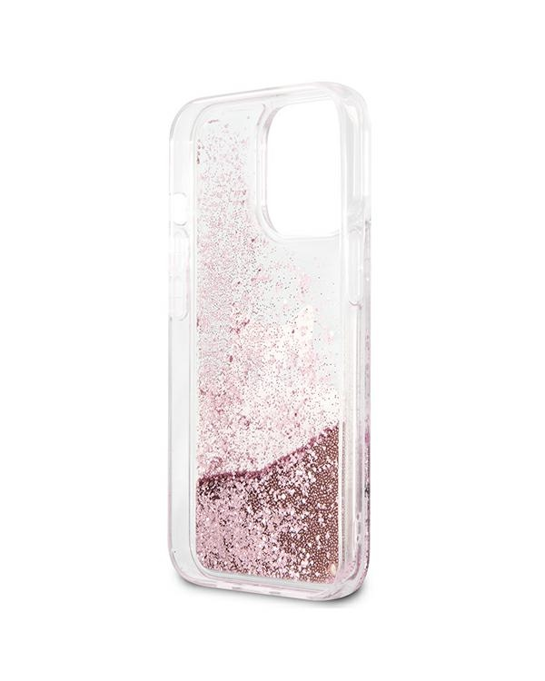 Karl Lagerfeld KLHCP13XPABGNU iPhone 13 Pro Max 6,7" różowy|pink hardcase PEEK A BOO Liquid Glitter