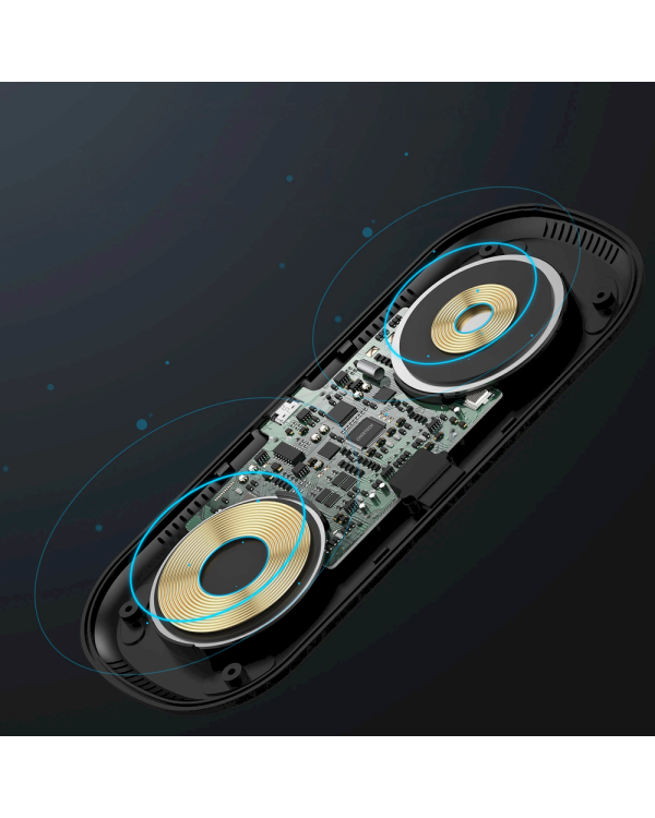 Choetech Qi 15w wireless charger for phone headphones and Samsung Galaxy Watch black (T570-S)