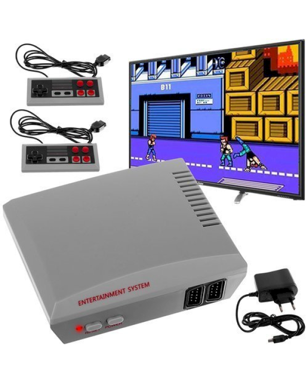 Игровая консоль Goodbuy с 2 джойстиками и 256 8-битными играми серого цвета