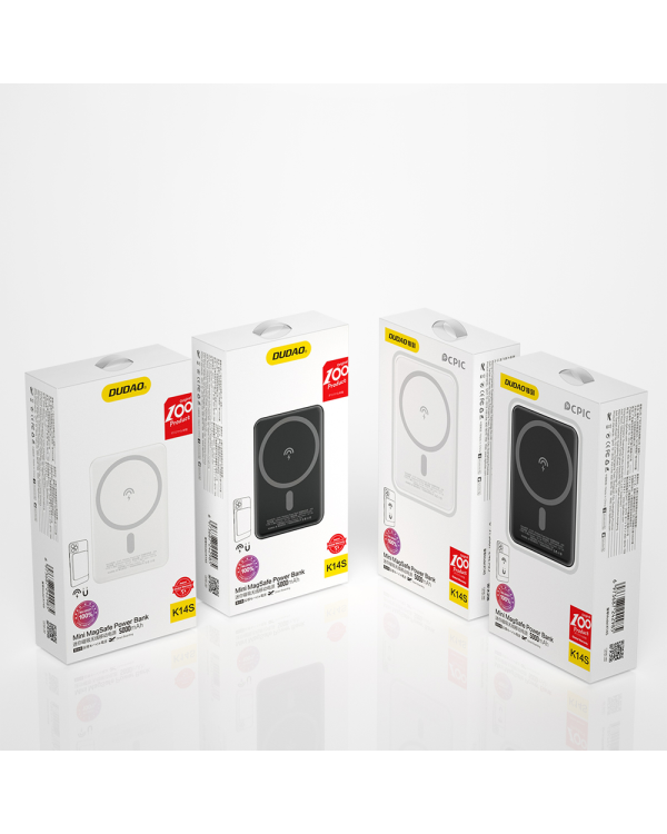 Dudao wireless magsafe power bank 5000mAh black (K14S)