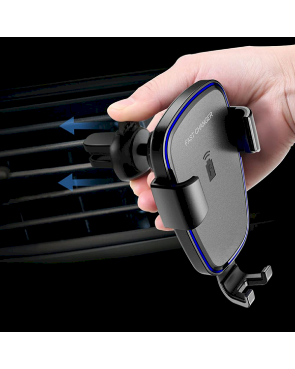 Fusion QI-206 Универсальный Держатель C Беспроводной Зарядкой (10W) Черный