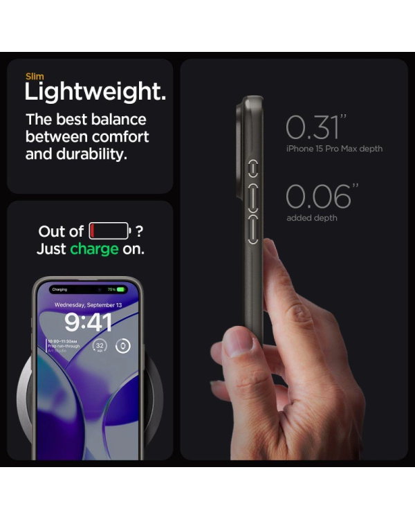 Spigen Thin Fit, gunmetal - iPhone 15 Pro Max