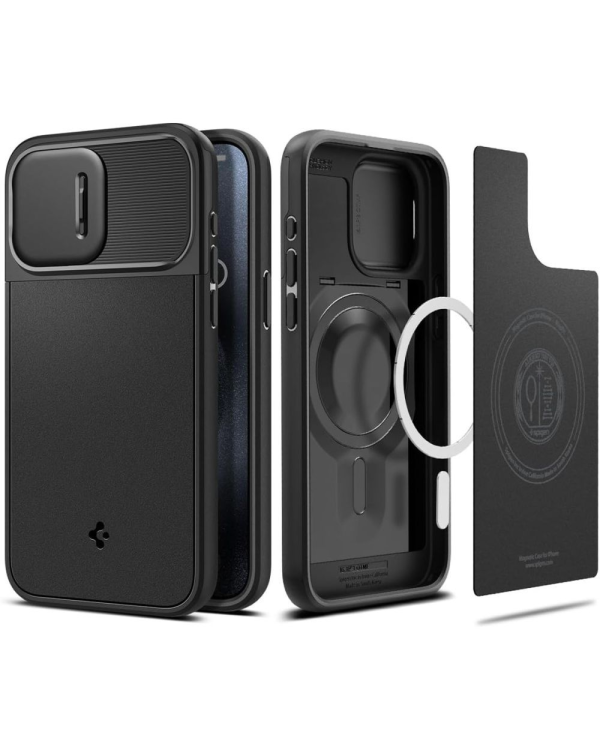 SPIGEN OPTIK ARMOR MAGSAFE IPHONE 15 PRO ЧЕРНЫЙ