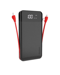 Dudao 2x USB power bank 10000mAh 2A built-in cable 3in1 Lightning / USB Type C / micro USB 3A black (K1A black)