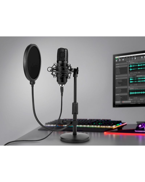 Tracer Studio Pro USB микрофон для игр / трансляций / подкастов + Держатель, Поп фильтр